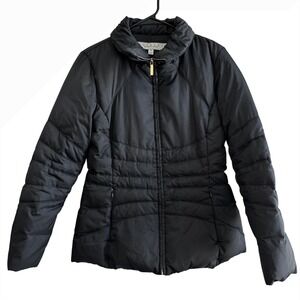 Laundry by Shelli Segal Black Puffer Jacket Women's Medium Coat Down and Feather